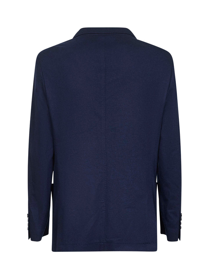 Brunello Cucinelli Men Blue Cashmere Jersey Blazer