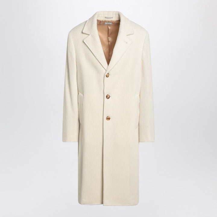 Brunello Cucinelli Ivory Corduroy Coat Men