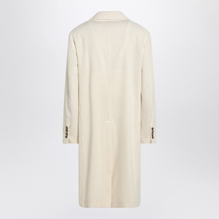 Brunello Cucinelli Ivory Corduroy Coat Men