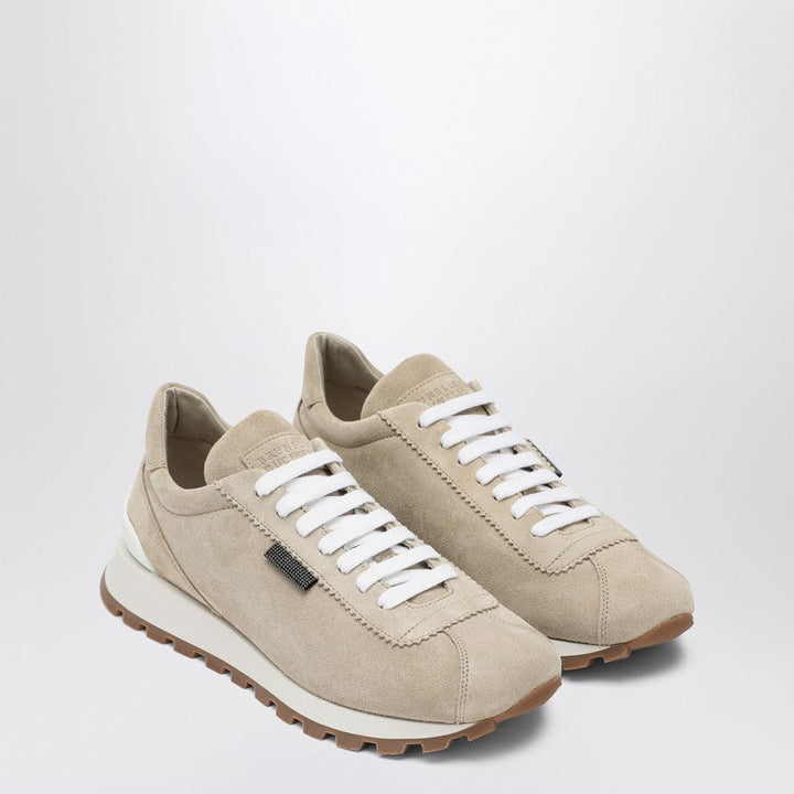 Brunello Cucinelli Suede Sneakers With Shiny Tab Women