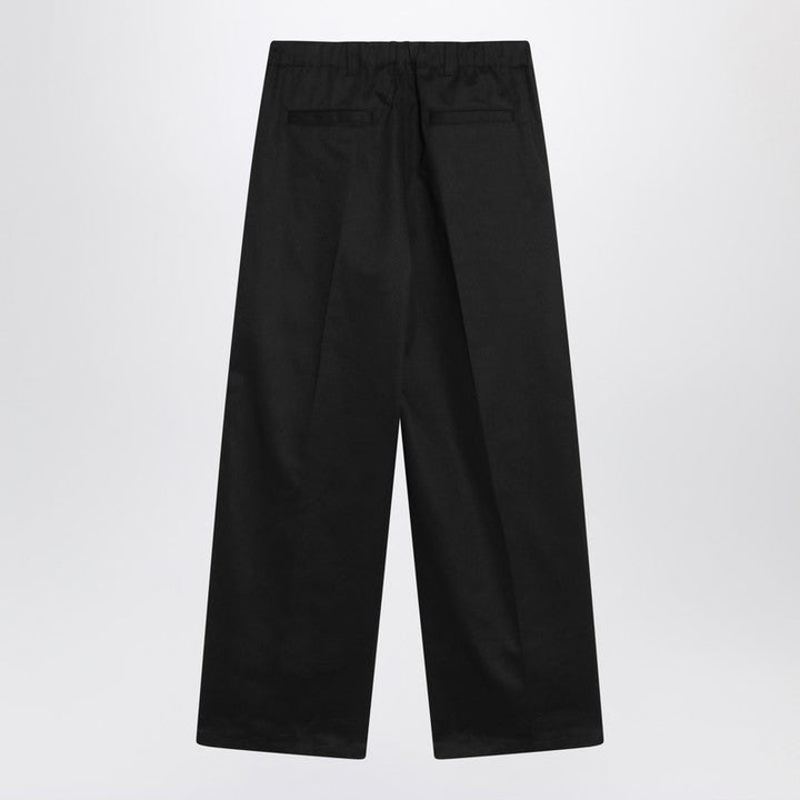 Maison Margiela Wide Black Pants In Cotton Blend Men
