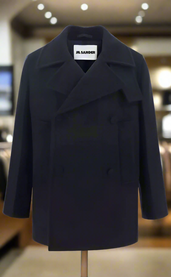 JIL SANDER Men's navy blue CABAN JACKET