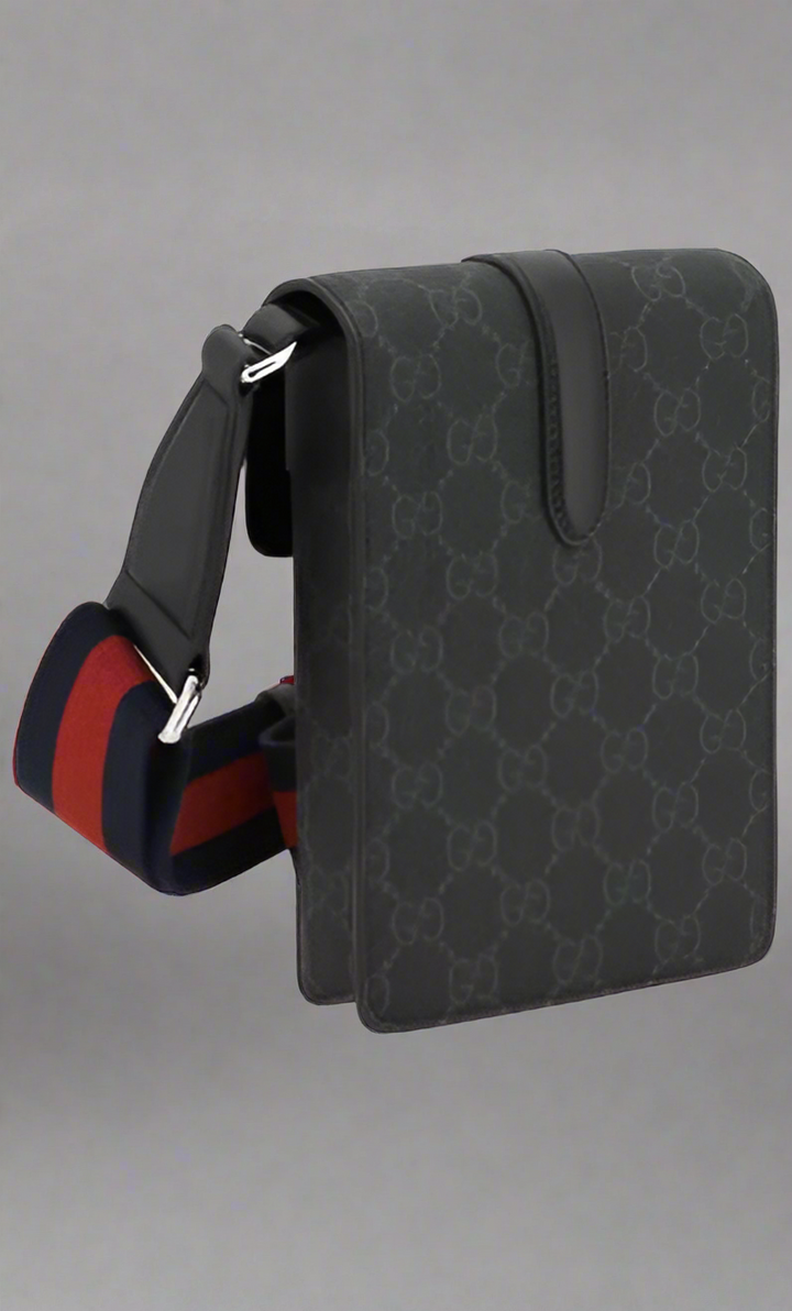 GUCCI men's embossed logo SHOULDER BAG ITALY