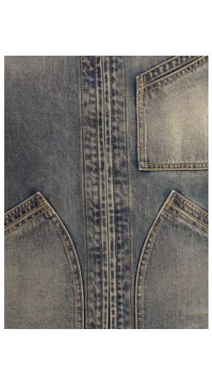 Alexander McQueen men's suede collar denim jacket