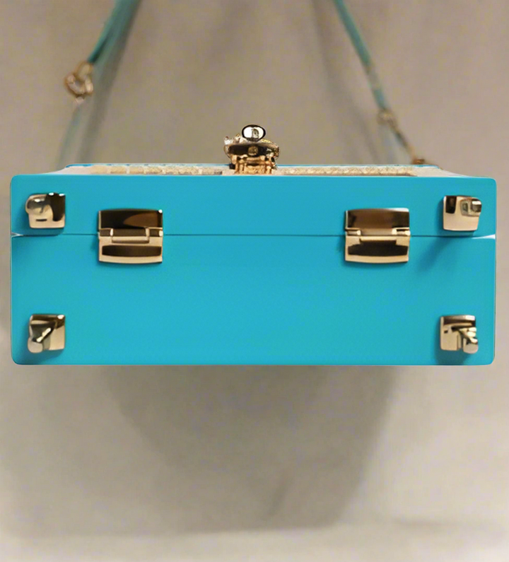 Dolce & Gabbana (Preloved)TURQUOISE GOLD ACRYLIC shoulder bag