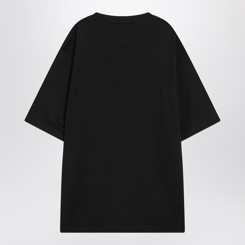 Prada Black T-Shirt With Logo Triangle Men