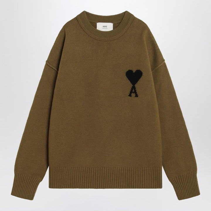 Ami Paris Bronze Ami De Coeur Wool Jumper Men