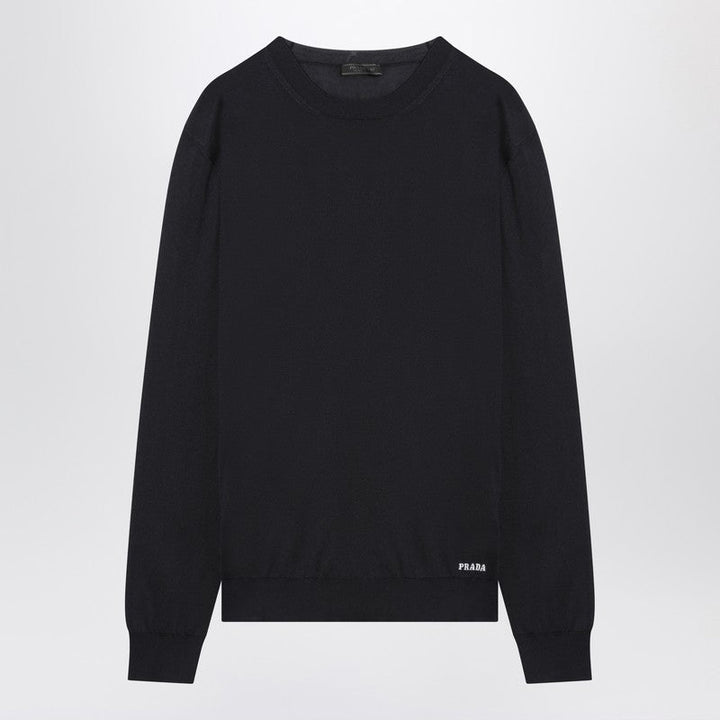 Prada Blue Recycled Silk Jumper Men