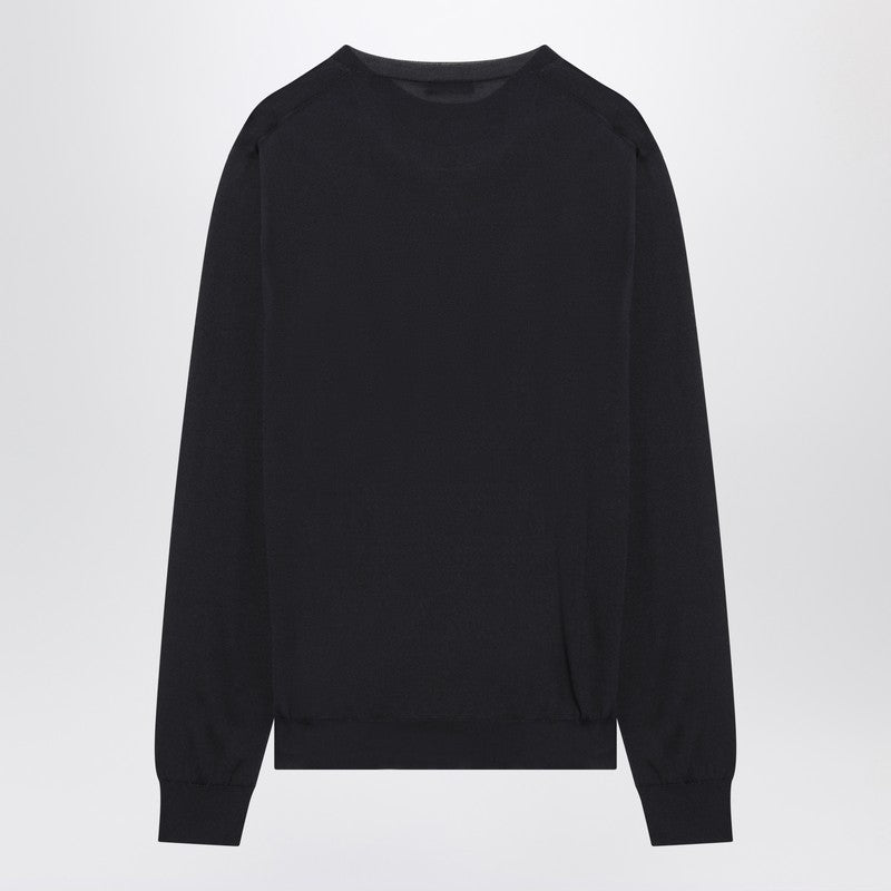 Prada Blue Recycled Silk Jumper Men