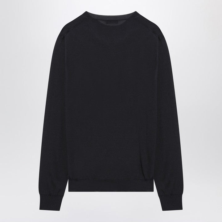 Prada Blue Recycled Silk Jumper Men