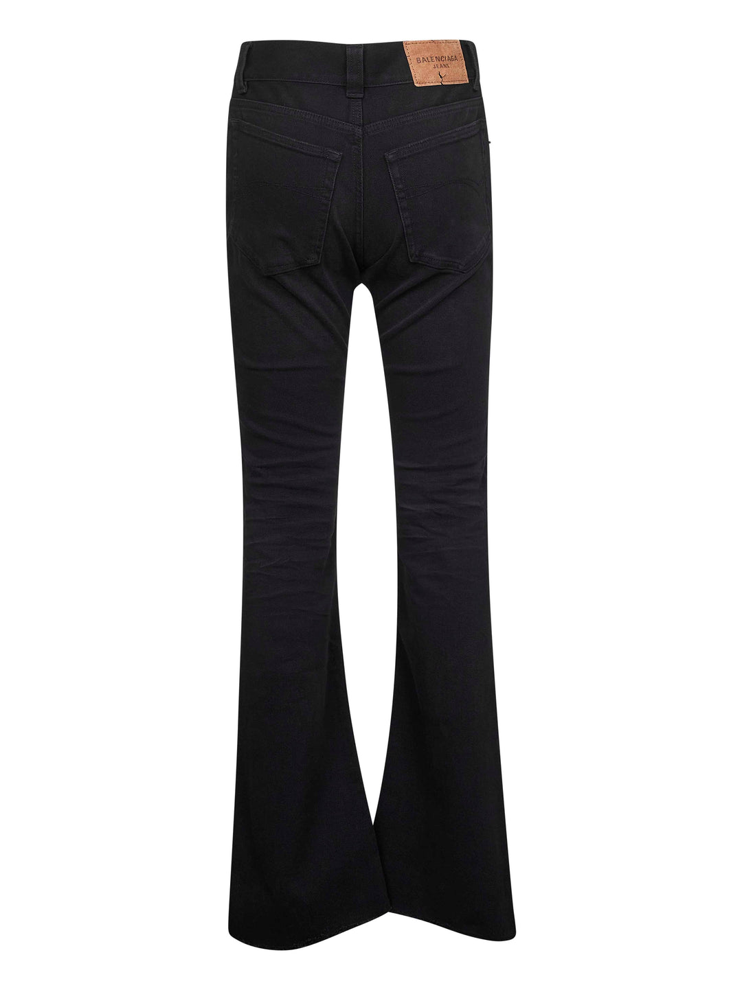 Balenciaga Women Black Denim Bootcut Slim Fit Jeans