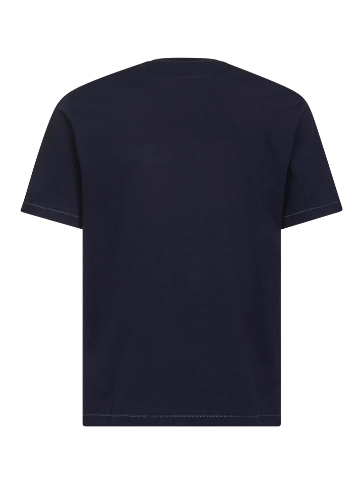 Brunello Cucinelli Men Blue Solomeo Crest Crewneck T-Shirt