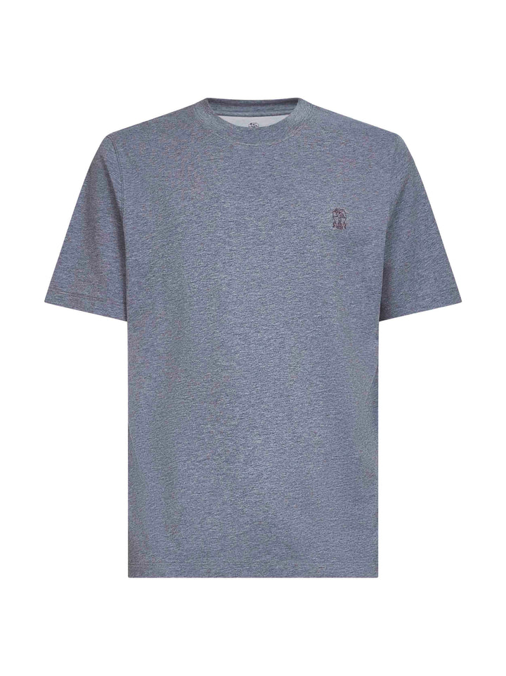 Brunello Cucinelli Men Grey Solomeo Crest T-Shirt