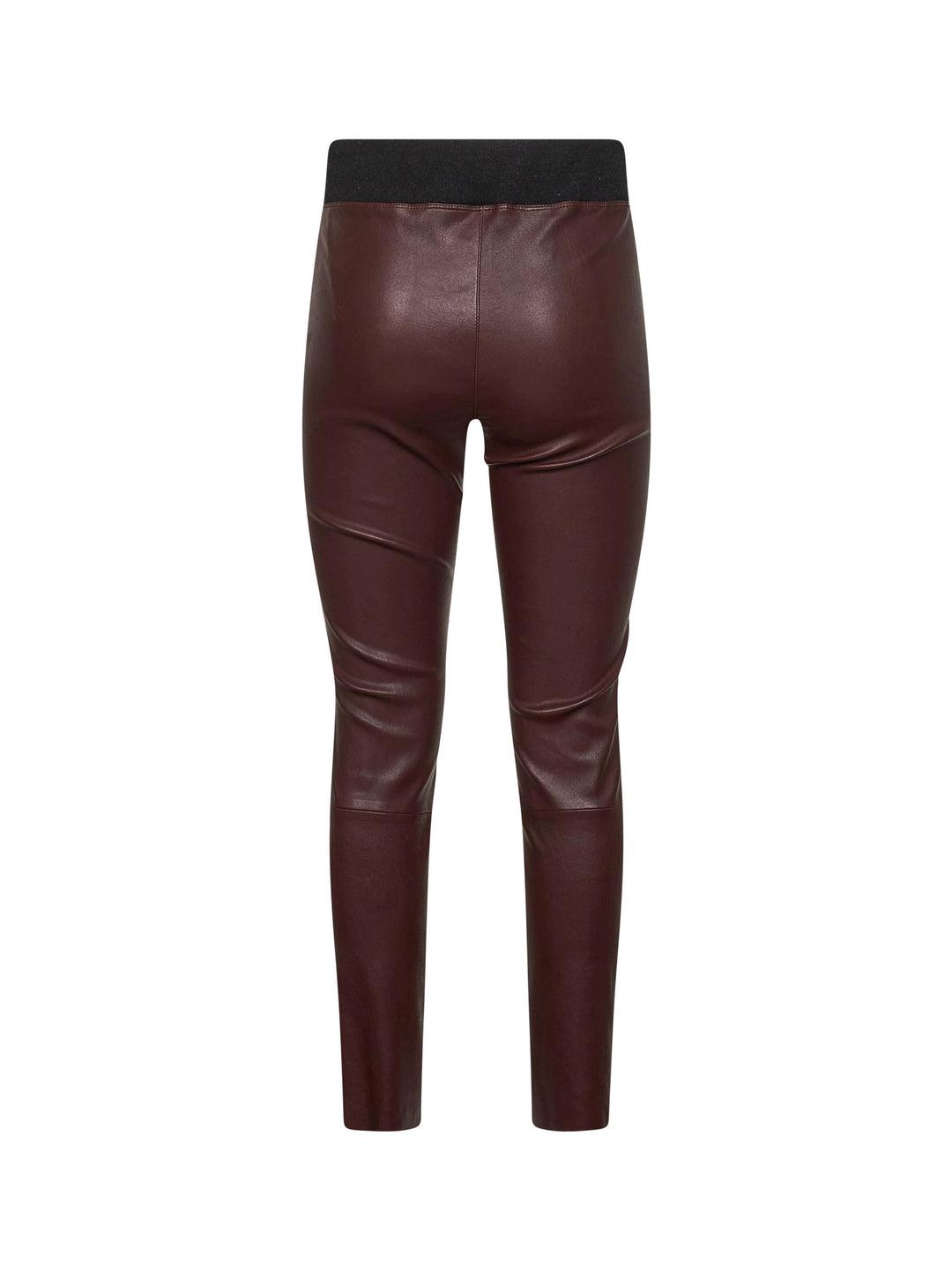 Brunello Cucinelli Women Burgundy Stretch Nappa Leggings