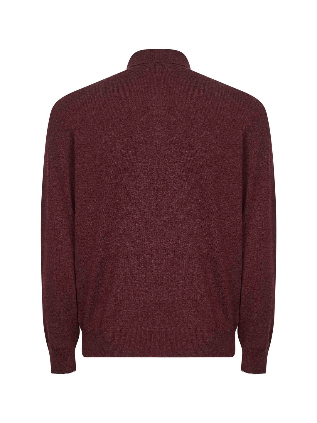 Brunello Cucinelli Men Burgundy Cashmere Knit Polo Shirt