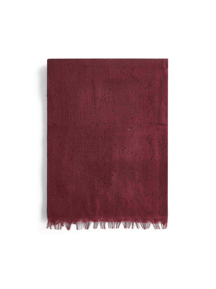 Brunello Cucinelli Women Burgundy Diamante Cashmere And Silk Scarf