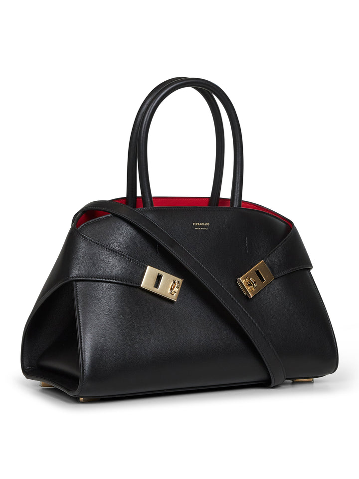 Ferragamo Women Black Hug (M) Top Handle Bag