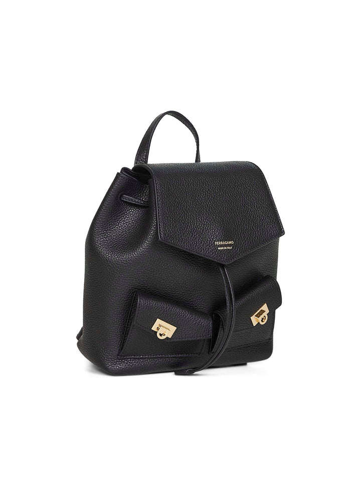 Ferragamo Women Black Harley Backpack