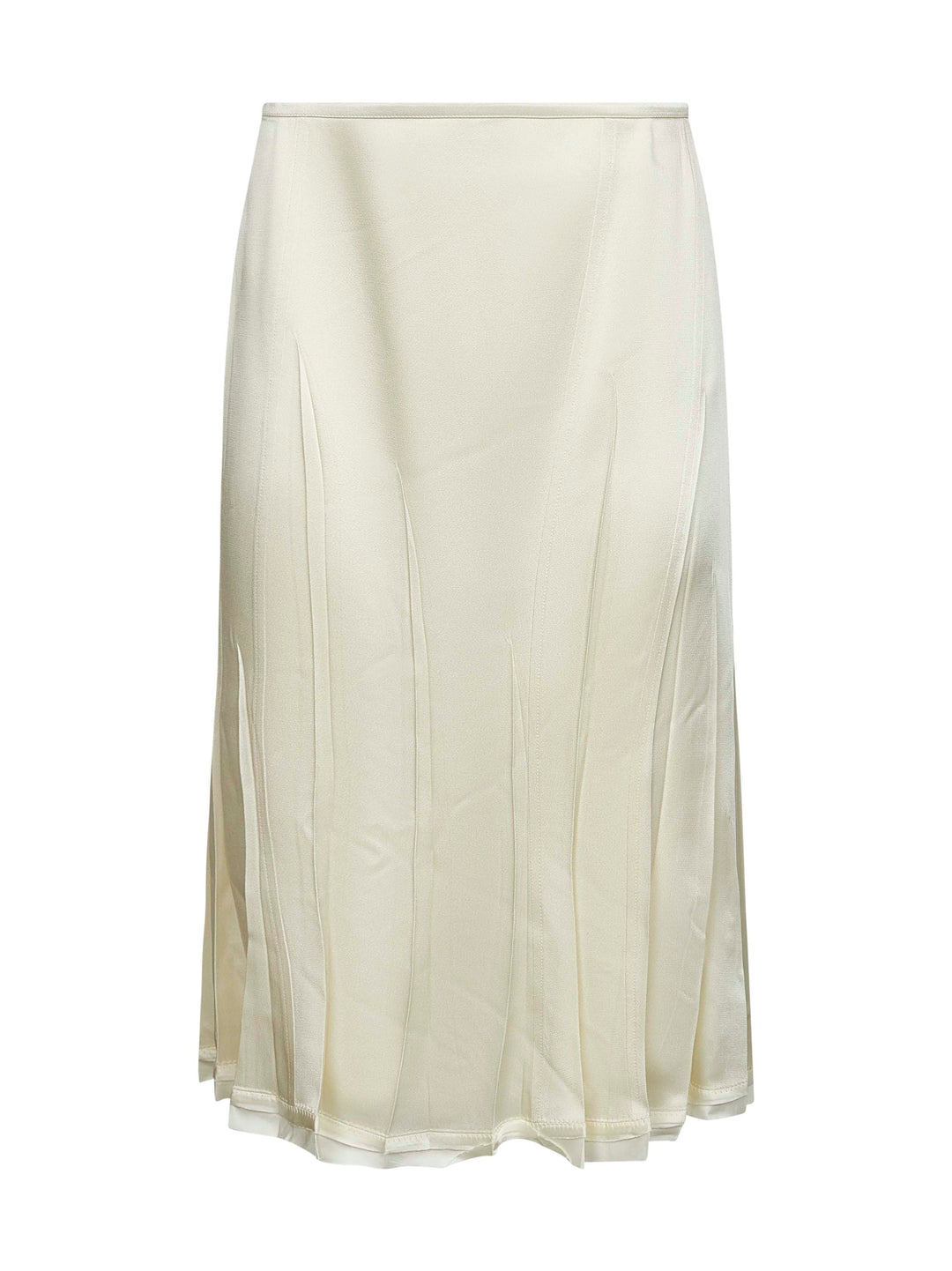 Jil Sander Women Ivory Satin Flared Skirt