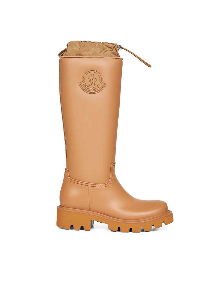 Moncler Women Light Brown Kickstream High Rain Boots