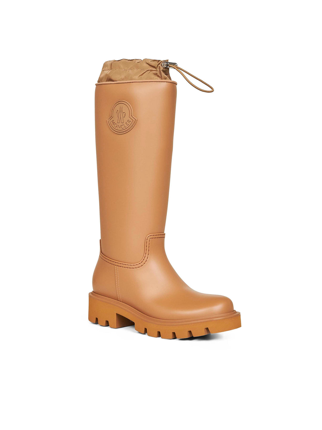 Moncler Women Light Brown Kickstream High Rain Boots