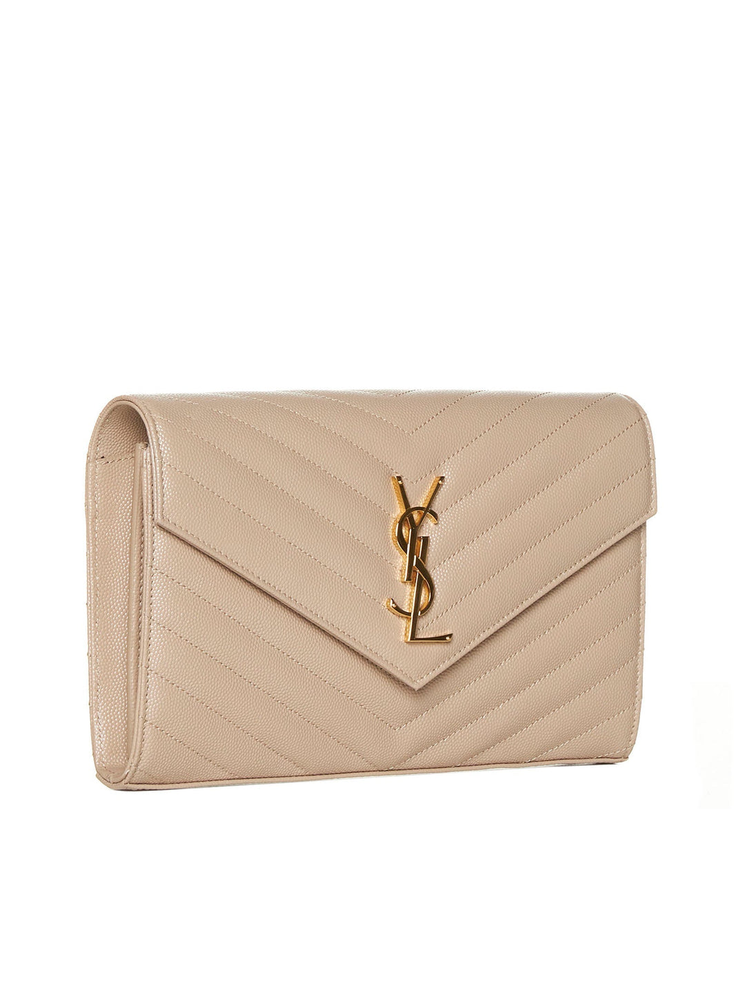 Saint Laurent Women Ysl Logo Quilted Leather Wallet On Chain Bag