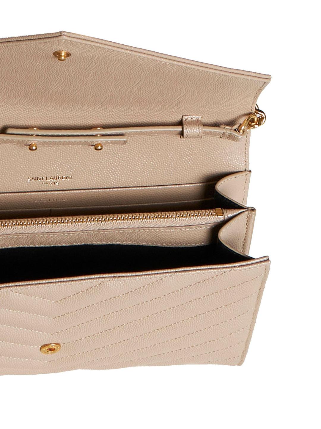 Saint Laurent Women Ysl Logo Quilted Leather Wallet On Chain Bag