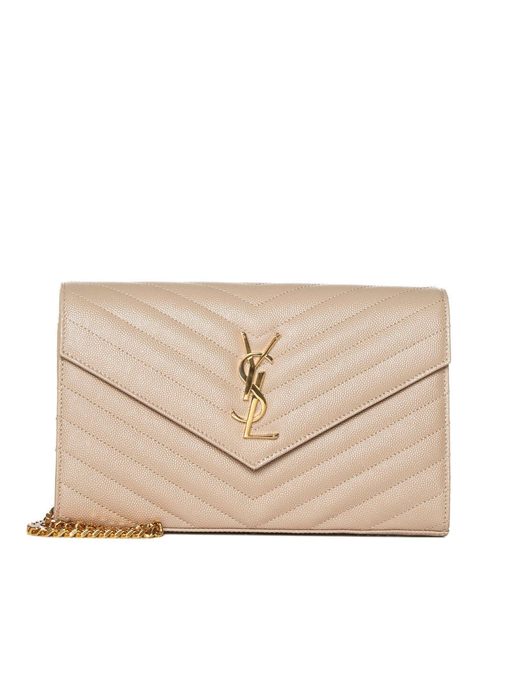 Saint Laurent Women Ysl Logo Quilted Leather Wallet On Chain Bag