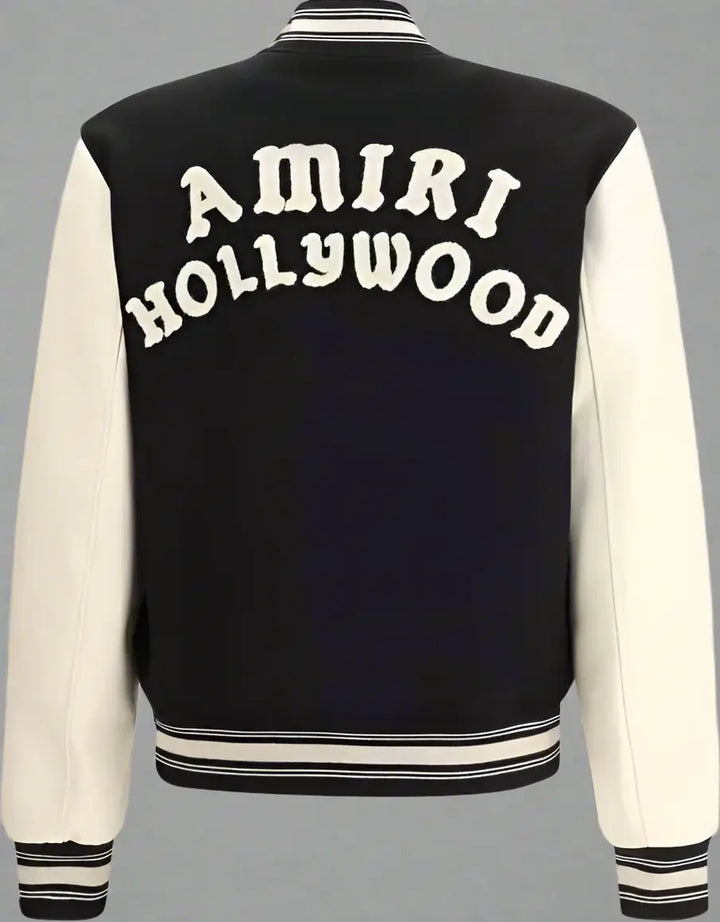 AMIRI men's black & white Hollywood Bomber