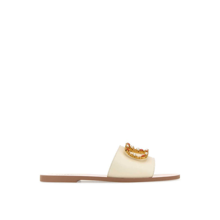 Valentino Garavani Vlogo Leather Flat Sandals Women