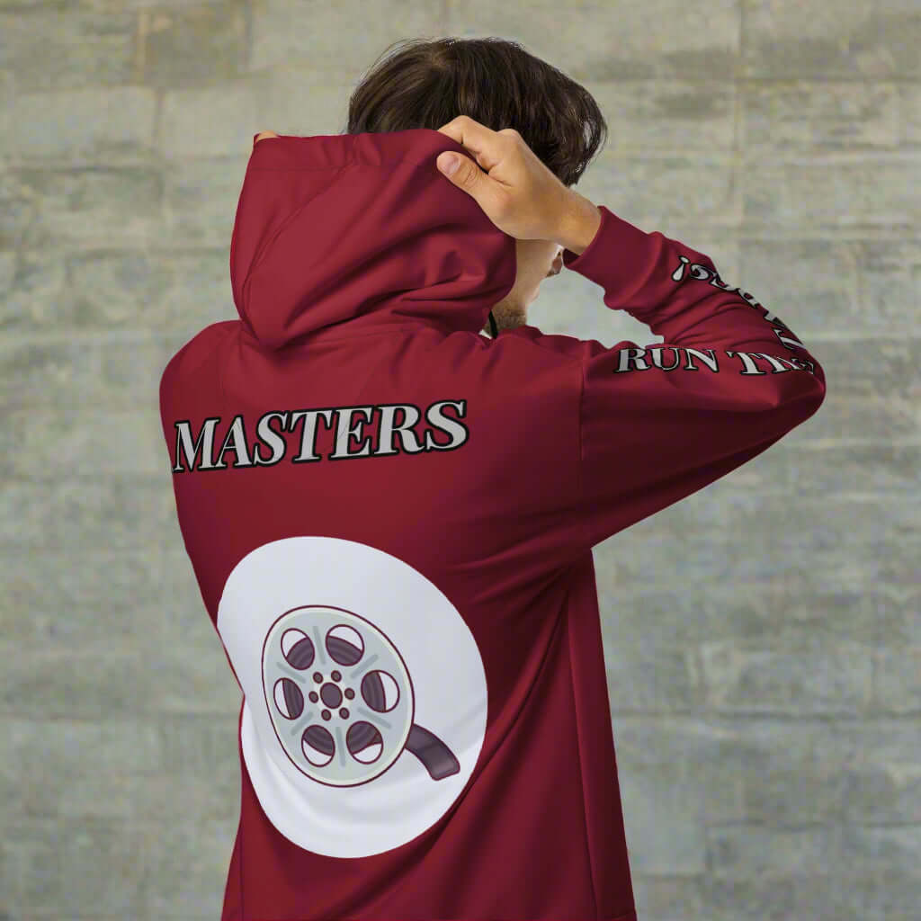 "THE TAPE MASTERS" burgundy Unisex zip hoodie