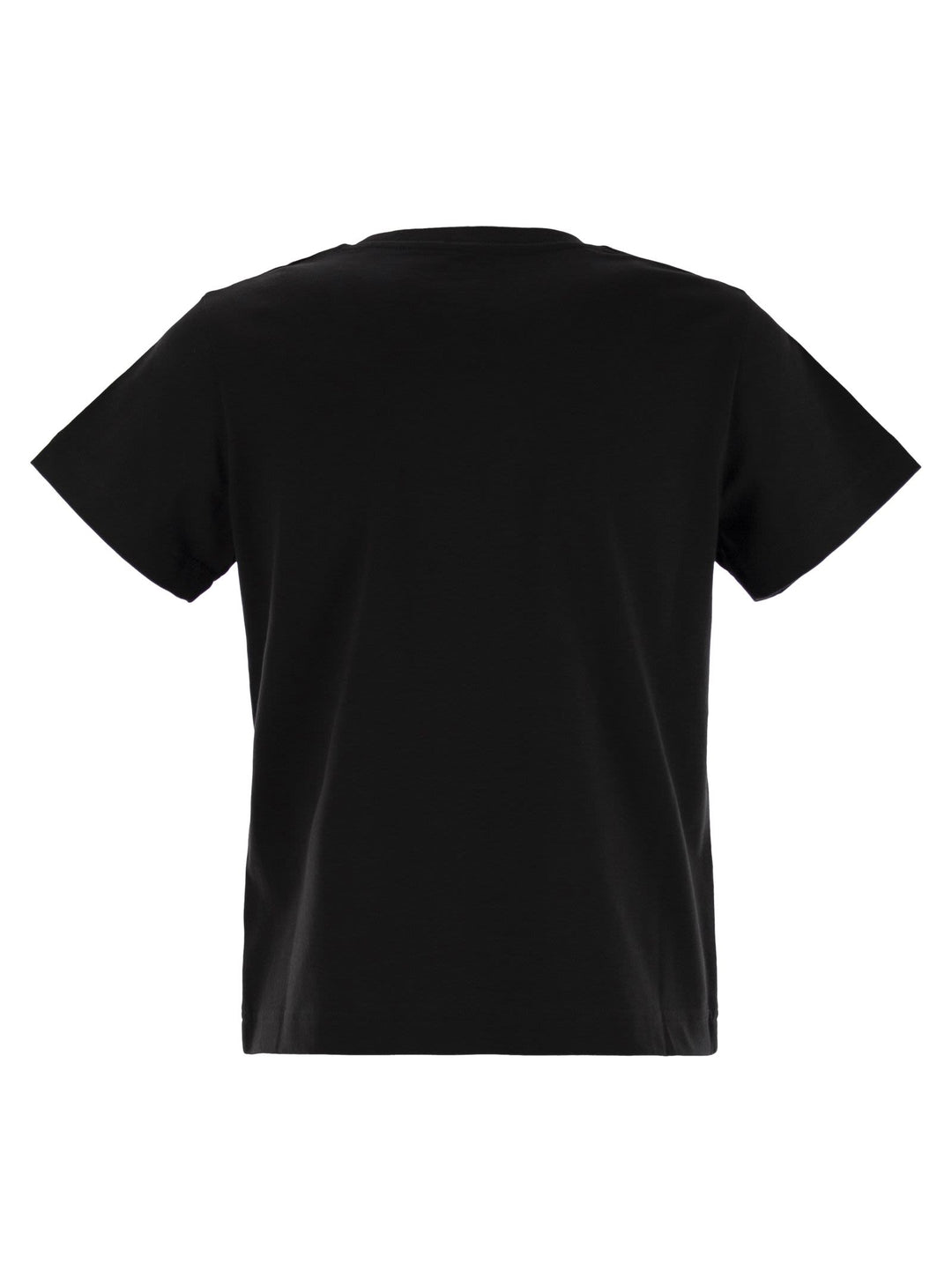 Moncler Women Cotton T-Shirt With Embroidered Cursive Logo