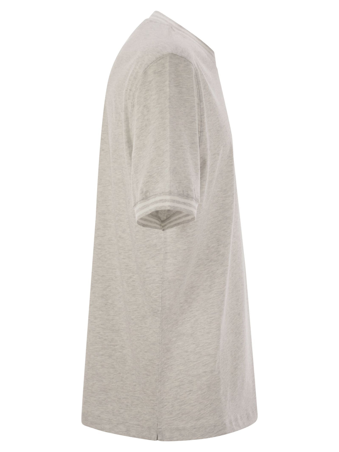 Brunello Cucinelli Men Cotton T-Shirt With Printed Logo