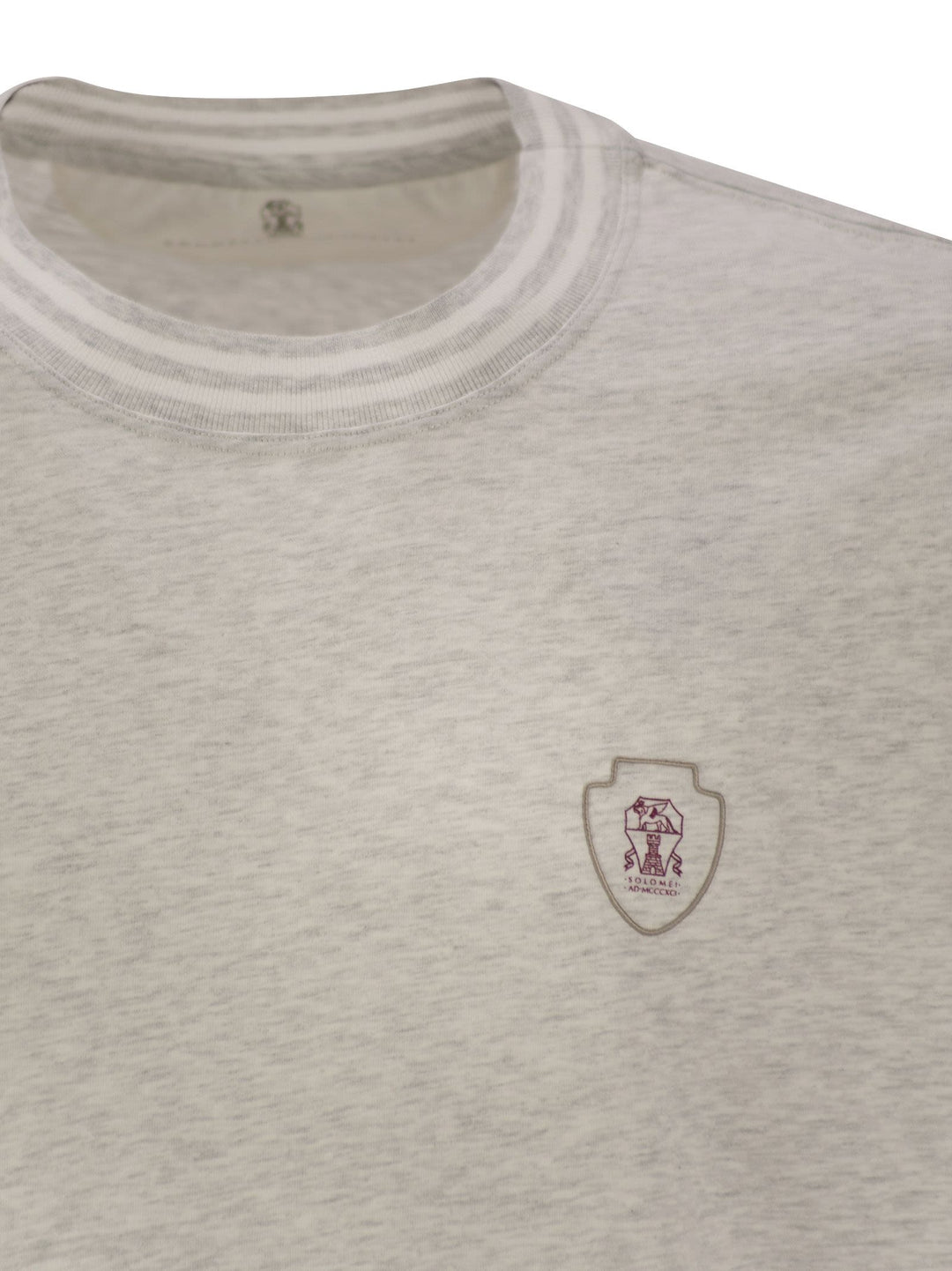 Brunello Cucinelli Men Cotton T-Shirt With Printed Logo