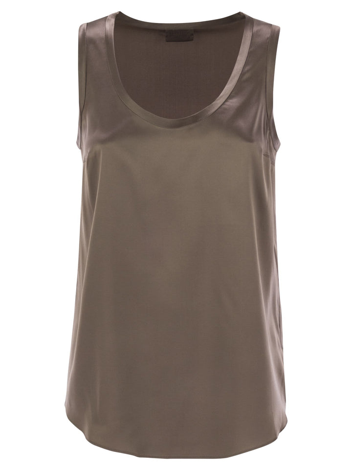Brunello Cucinelli Women Stretch Silk Satin Top
