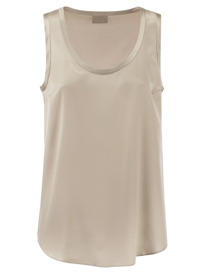 Brunello Cucinelli Women Stretch Silk Satin Top