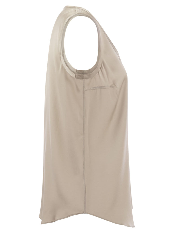 Brunello Cucinelli Women Stretch Silk Satin Top