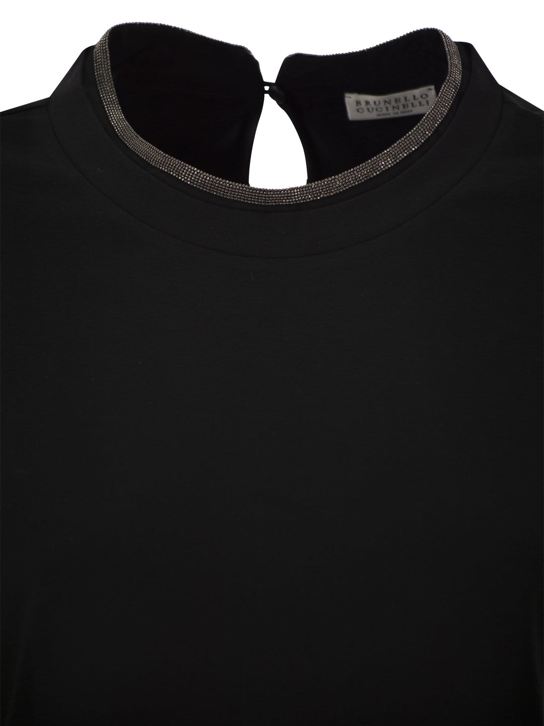 Brunello Cucinelli Women Stretch Cotton Jersey T-Shirt With Precious Faux-Layering