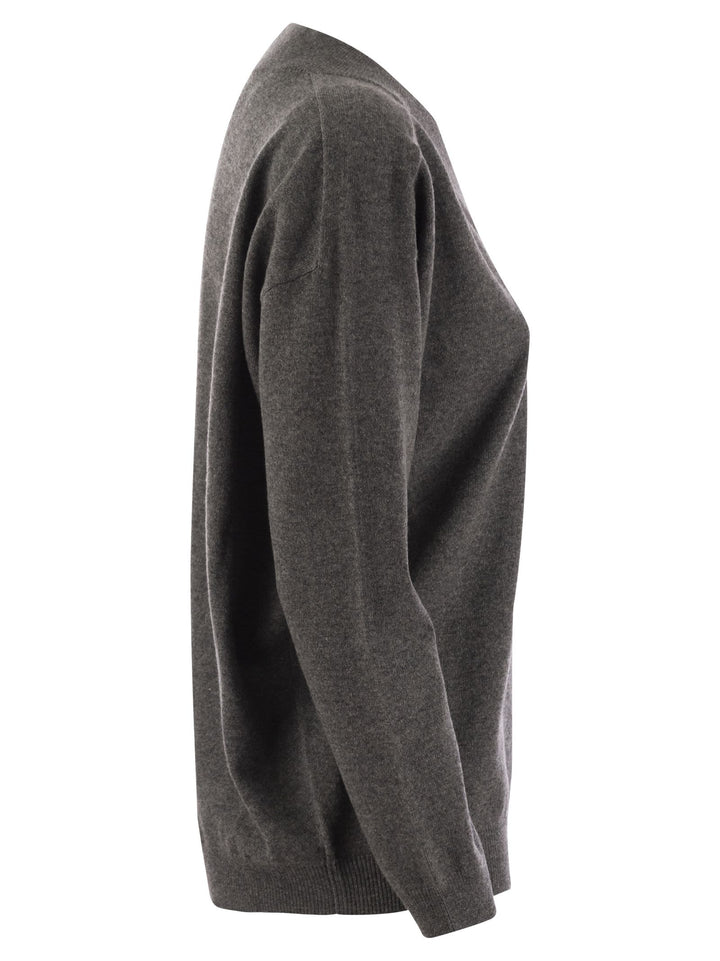 Brunello Cucinelli Women Cashmere Sweater With Shiny Neckline