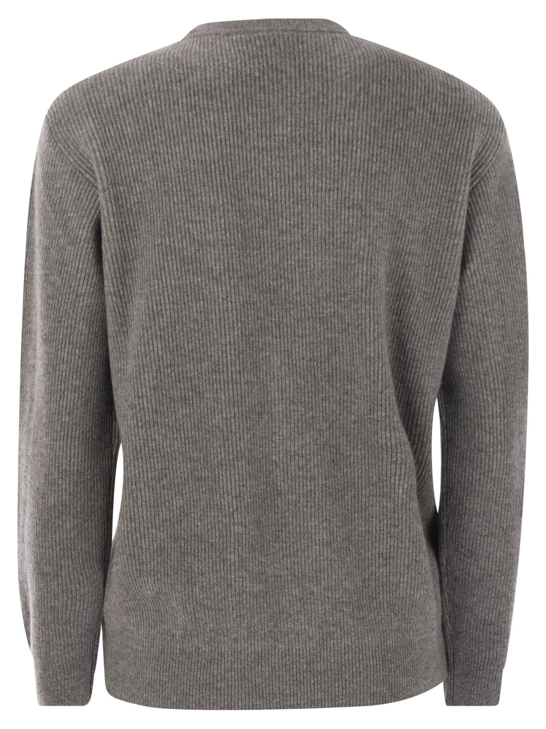 Brunello Cucinelli Women English Rib Cashmere Sweater With Monile
