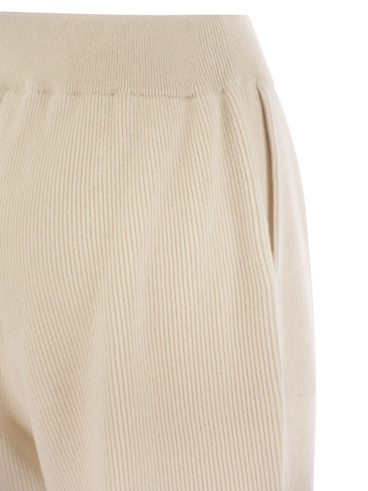 Brunello Cucinelli Women English Rib Cashmere Knit Trousers