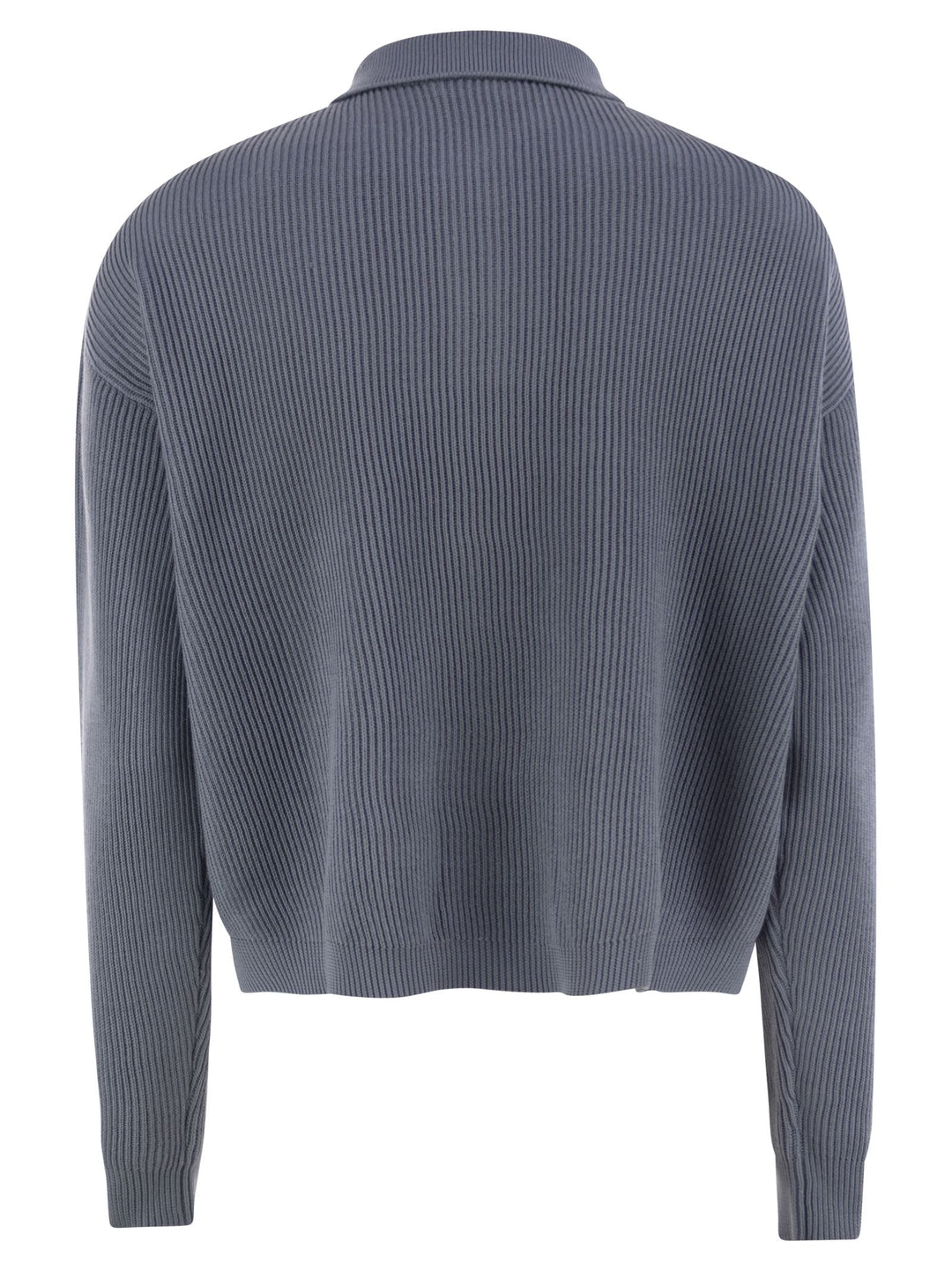 Brunello Cucinelli Women English Rib Cotton Polo-Style Jersey With Jewellery
