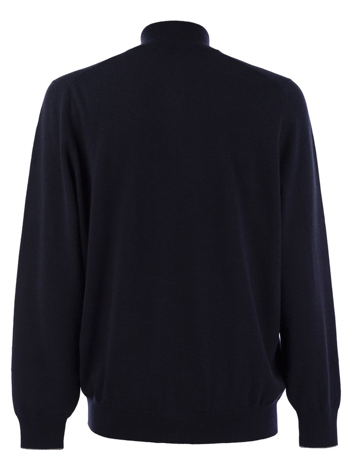 Brunello Cucinelli Men High-Necked Cashmere Cardigan With Zip