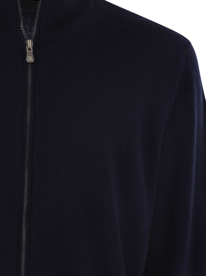 Brunello Cucinelli Men High-Necked Cashmere Cardigan With Zip