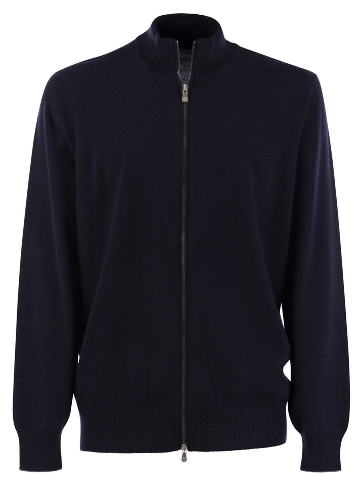 Brunello Cucinelli Men High-Necked Cashmere Cardigan With Zip