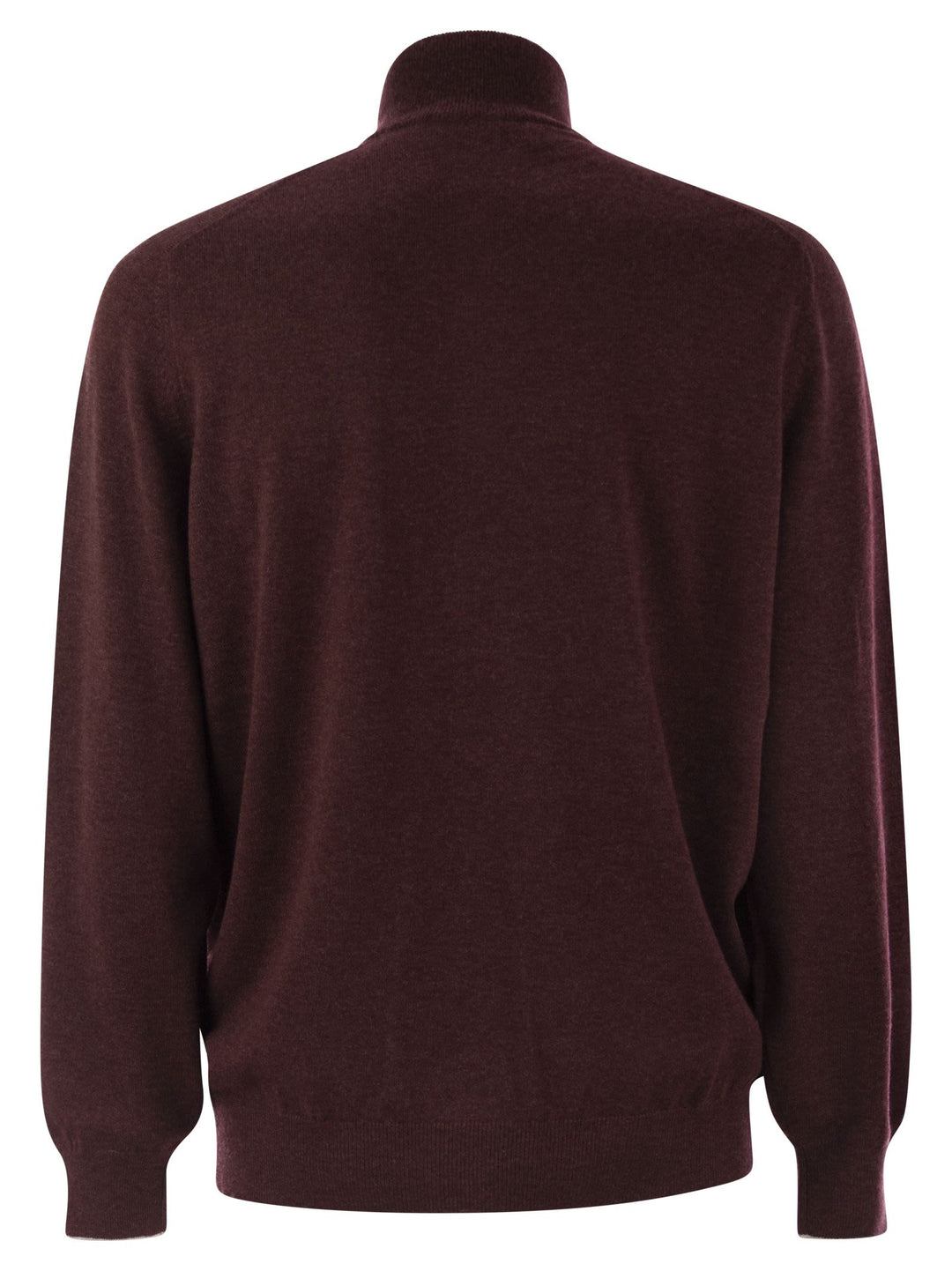 Brunello Cucinelli Men High-Necked Cashmere Sweater With Zip Opening