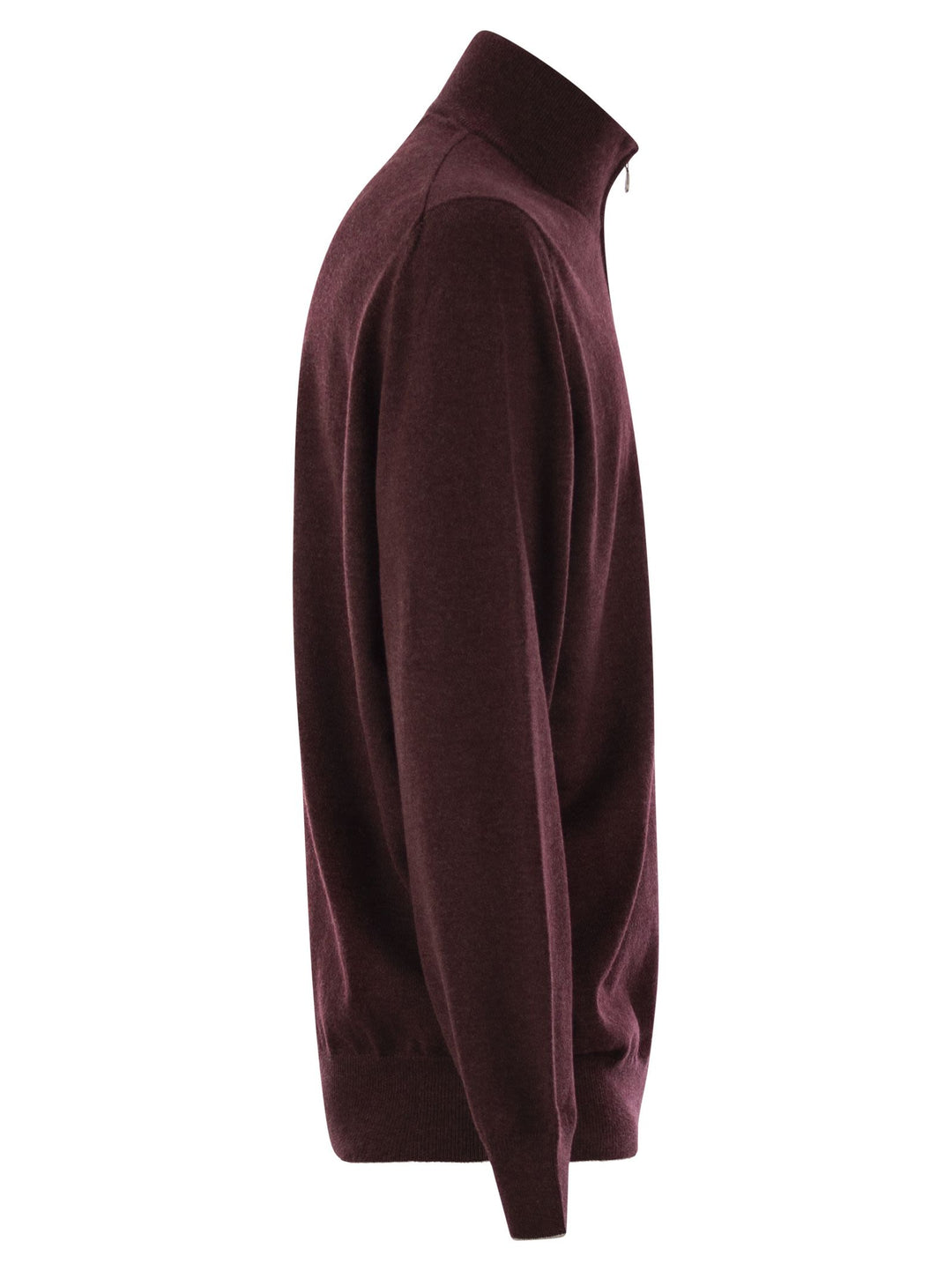 Brunello Cucinelli Men High-Necked Cashmere Sweater With Zip Opening