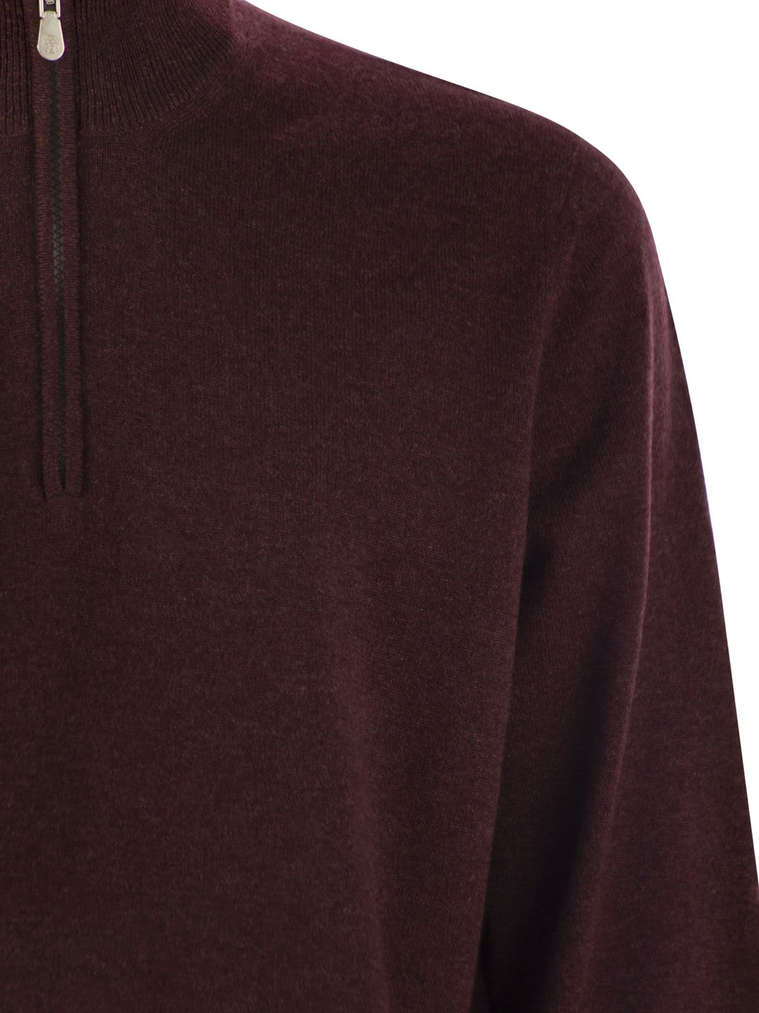 Brunello Cucinelli Men High-Necked Cashmere Sweater With Zip Opening