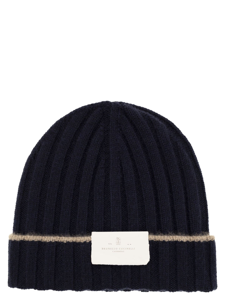 Brunello Cucinelli Men English Rib Cashmere Knit Beanie