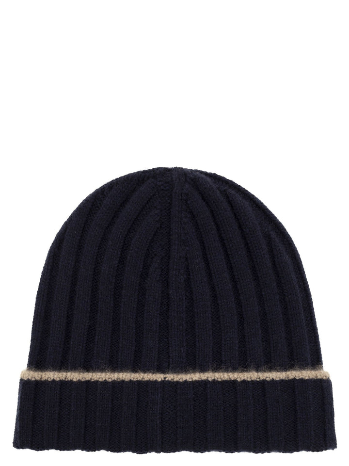 Brunello Cucinelli Men English Rib Cashmere Knit Beanie